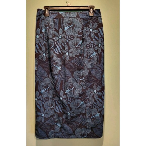 Rip Skirt Hawaii Blue Tropical Floral Long Wrap Skirt Swimsuit Cover Sz S - Picture 4 of 6